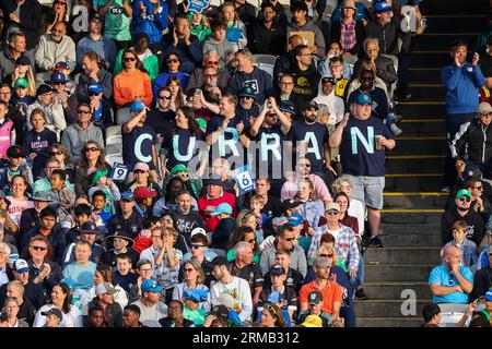 London, England. 21st August, 2023. Fans during the Hundred Final match between Oval Invincibles vs Manchester Originals at the Lords Cricket Ground. Credit: Ben Whitley/Alamy Live News Stock Photo