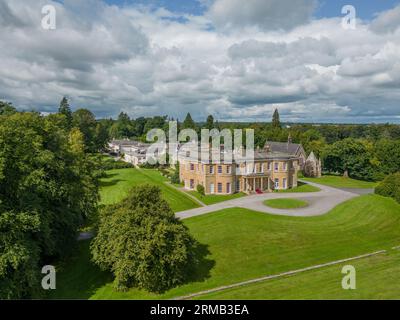 Rudding Park Hotel Harrogate, North Yorkshire. Golfplatz in der Nähe von Leeds und York. Blick aus der Vogelperspektive auf das Hotel und den Golfplatz Stockfoto
