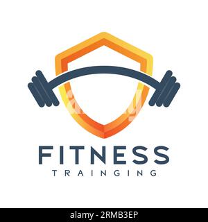 Logo des Fitnessschilds im Logo des Fitnessstudios Stock Vektor