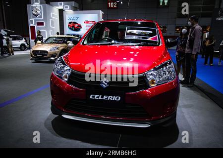 Bangkok, Bangkok, Thailand. 27th Aug, 2023. August 27, 2023, Visitors inspect a Suzuki Celerio car during the Thailand Big Motor Sale 2023 at Bangkok International Trade and Exhibition Center (Credit Image: © Wissarut Weerasopon/ZUMA Press Wire) EDITORIAL USAGE ONLY! Not for Commercial USAGE! Stock Photo