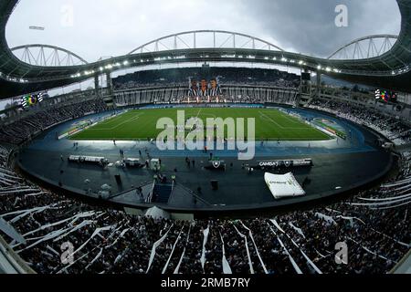 Rio de Janeiro, Brasilien. 27. August 2023. Allgemeine Ansicht des Nilton Santos Stadions vor dem Spiel zwischen Botafogo und Bahia für die brasilianische Serie A 2023 im Nilton Santos Stadium in Rio de Janeiro am 27. August. Foto: Satiro Sodré/DiaEsportivo/Alamy Live News Credit: DiaEsportivo/Alamy Live News Stockfoto