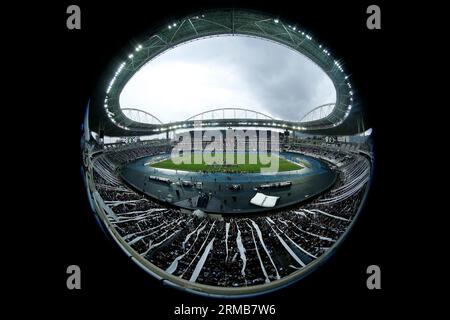 Rio de Janeiro, Brasilien. 27. August 2023. Allgemeine Ansicht des Nilton Santos Stadions vor dem Spiel zwischen Botafogo und Bahia für die brasilianische Serie A 2023 im Nilton Santos Stadium in Rio de Janeiro am 27. August. Foto: Satiro Sodré/DiaEsportivo/Alamy Live News Credit: DiaEsportivo/Alamy Live News Stockfoto