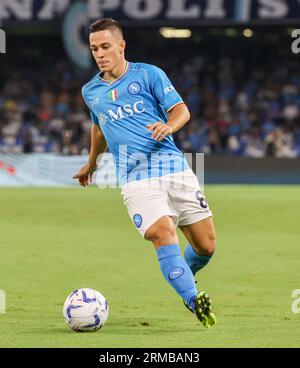 Naples, Campania, Italy. 27th Aug, 2023. During the Italian Serie A Football match SSC Napoli vs US Sassuolo on 27 August, 2023 at the Diego Armando Maradona Stadium in Naples.In Picture: .Giacomo Raspadori of SSC Napoli (Credit Image: © Fabio Sasso/ZUMA Press Wire) EDITORIAL USAGE ONLY! Not for Commercial USAGE! Stockfoto