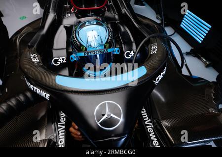 Zandvoort, Pays Bas. 27. August 2023. RUSSELL George (gbr), Mercedes AMG F1 Team W14, Portrait während des Formel 1 Heineken Dutch Grand Prix 2023, 13. Runde der Formel-1-Weltmeisterschaft 2023 vom 25. Bis 28. August 2023 auf dem Zandvoort Circuit, in Zandvoort, Niederlande - Foto DPPI Credit: DPPI Media/Alamy Live News Stockfoto