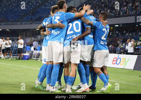 Naples, Campania, Italy. 27th Aug, 2023. During the Italian Serie A Football match SSC Napoli vs US Sassuolo on 27 August, 2023 at the Diego Armando Maradona Stadium in Naples.In Picture: .Soccer naples (Credit Image: © Fabio Sasso/ZUMA Press Wire) EDITORIAL USAGE ONLY! Not for Commercial USAGE! Stock Photo