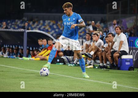 Naples, Campania, Italy. 27th Aug, 2023. During the Italian Serie A Football match SSC Napoli vs US Sassuolo on 27 August, 2023 at the Diego Armando Maradona Stadium in Naples.In Picture: .Giovanni Di Lorenzo of SSC Napoli (Credit Image: © Fabio Sasso/ZUMA Press Wire) EDITORIAL USAGE ONLY! Not for Commercial USAGE! Stockfoto