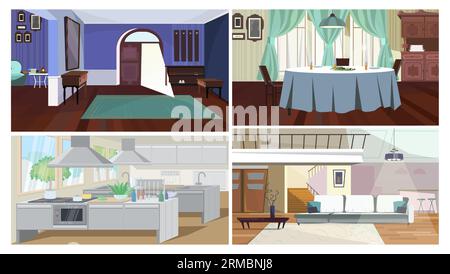 Home interior vector illustration set Stock Vektor