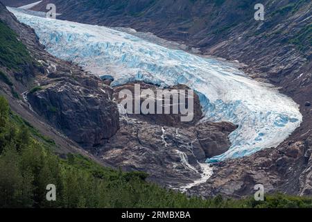 Bear Glacier Nahaufnahme in der Nähe von Stewart, Bear Glacier Provincial Park, British Columbia, Kanada. Stockfoto