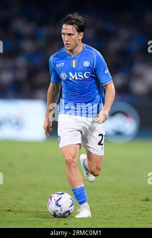 Neapel, Italien. 27. August 2023. Piotr Zielinski vom SSC Napoli während des Serie A Tim Spiels zwischen SSC Napoli und US Sassuolo im Stadio Diego Armando Maradona am 27. August 2023 in Neapel, Italien. Quelle: Giuseppe Maffia/Alamy Live News Stockfoto