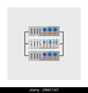 Satz von Anschlussblöcken zum Verbinden von Geräten mit dem Netzwerk Stock Vektor