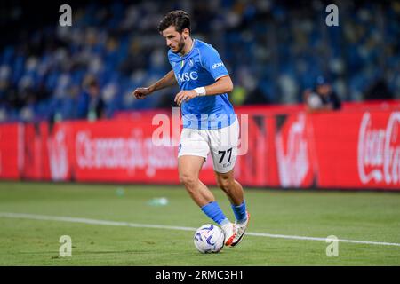 Neapel, Italien. 27. August 2023. Khvicha Kvaratskhelia von SSC Napoli während des Serie-A-Tim-Spiels zwischen SSC Napoli und US Sassuolo im Stadio Diego Armando Maradona am 27. August 2023 in Neapel, Italien. Quelle: Giuseppe Maffia/Alamy Live News Stockfoto