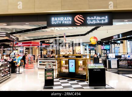 Duty-Free-Shop am Flughafen Bahrain Stockfoto