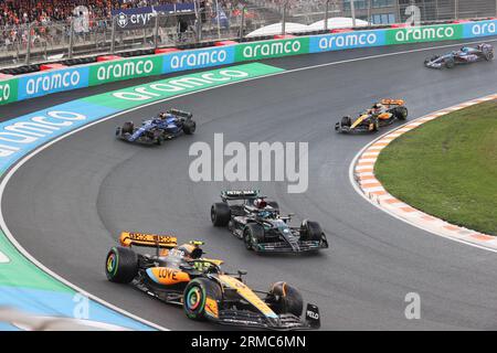 Zandvoort, Netherlands. 27th Aug, 2023. Zandvoort, Netherlands, 27. August 2023; Dutch FIA Formula 1 Grand Prix, the race, Lando NORRIS, George RUSSEL, Formel 1 in Holland, picture and copyright by Arthur THILL/ATP images (THILL Arthur/ATP/SPP) Credit: SPP Sport Press Photo. /Alamy Live News Stock Photo