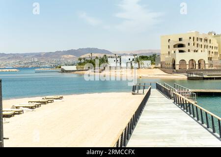 Strandgang, Golf von Akaba Jordanien Stockfoto