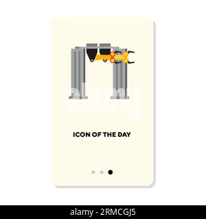 Doppelter Roboterarm im Aktionsvektorsymbol Stock Vektor