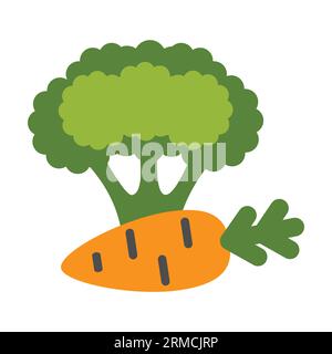 Gesunde Karotte und Brokkoli Stock Vektor