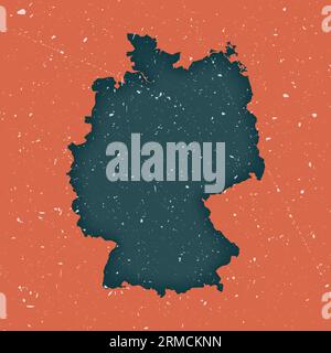 Alte Karte für Deutschland. Grunge-Karte des Landes mit verstörter Textur. Deutschland Poster. Vektorillustration. Stock Vektor