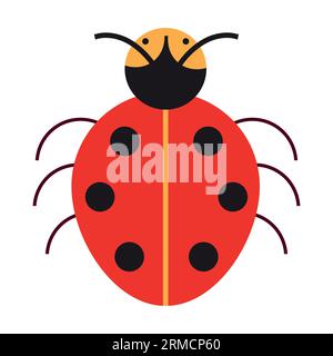 Schwarz-roter Marienkäfer Stock Vektor