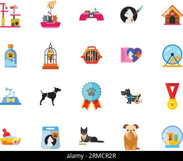 Symbolgruppe „Haustiere“ Stock Vektor