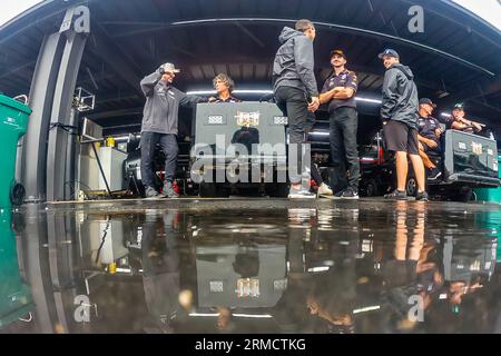 Madison, IL, USA. 26th Aug, 2023. Inclement weather puts a hold on any activity at World Wide Technology Raceway as it plays host to the INDYCAR Series for the Bommarito Automotive Group 500 in Madison, IL. (Credit Image: © Walter G Arce Sr Grindstone Medi/ASP) EDITORIAL USAGE ONLY! Not for Commercial USAGE! Stock Photo