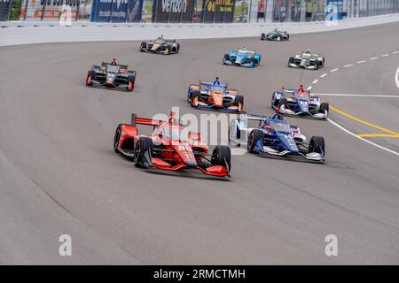 Madison, IL, USA. 27. August 2023. Der World Wide Technology Raceway ist Austragungsort der INDYCAR-Serie für die Bommarito Automotive Group 500 in Madison, IL. (Bild: © Walter G Arce SR Grindstone Medi/ASP) NUR REDAKTIONELLE VERWENDUNG! Nicht für kommerzielle ZWECKE! Stockfoto