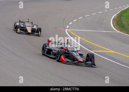 Madison, IL, USA. 27. August 2023. Der World Wide Technology Raceway ist Austragungsort der INDYCAR-Serie für die Bommarito Automotive Group 500 in Madison, IL. (Bild: © Walter G Arce SR Grindstone Medi/ASP) NUR REDAKTIONELLE VERWENDUNG! Nicht für kommerzielle ZWECKE! Stockfoto