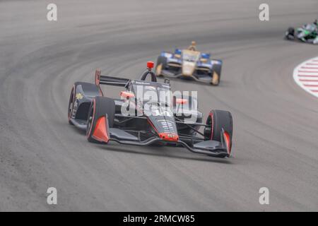 Madison, IL, USA. 27. August 2023. Der World Wide Technology Raceway ist Austragungsort der INDYCAR-Serie für die Bommarito Automotive Group 500 in Madison, IL. (Bild: © Walter G Arce SR Grindstone Medi/ASP) NUR REDAKTIONELLE VERWENDUNG! Nicht für kommerzielle ZWECKE! Stockfoto