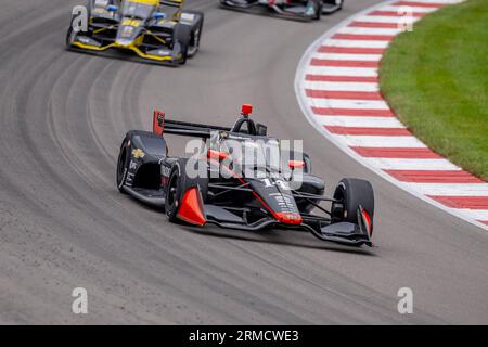 Madison, IL, USA. 27. August 2023. Der World Wide Technology Raceway ist Austragungsort der INDYCAR-Serie für die Bommarito Automotive Group 500 in Madison, IL. (Bild: © Walter G Arce SR Grindstone Medi/ASP) NUR REDAKTIONELLE VERWENDUNG! Nicht für kommerzielle ZWECKE! Stockfoto