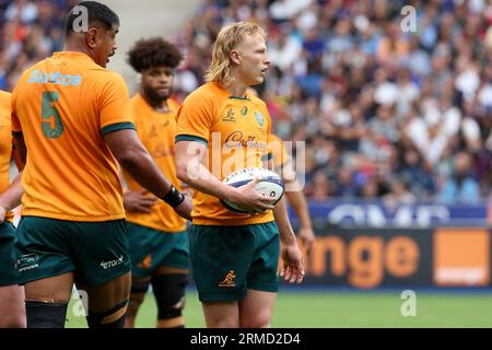 Saint Denis, Frankreich. 28. August 2023. Carter Gordon aus Australien während der Summer Nations Series 2023, Rugby union Match zwischen Frankreich und Australien am 27. August 2023 im Stade de France in Saint-Denis bei Paris, Frankreich - Foto Jean Catuffe/DPPI Credit: DPPI Media/Alamy Live News Stockfoto