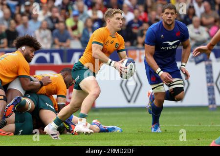 Saint Denis, Frankreich. 28. August 2023. Tate McDermott aus Australien während der Summer Nations Series 2023, Rugby union Match zwischen Frankreich und Australien am 27. August 2023 im Stade de France in Saint-Denis bei Paris, Frankreich - Foto Jean Catuffe/DPPI Credit: DPPI Media/Alamy Live News Stockfoto