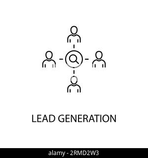 Symbol für die Lead-Generierung. Einfaches Liniensymbol für Vorlagen, Webdesign und Infografiken Stock Vektor