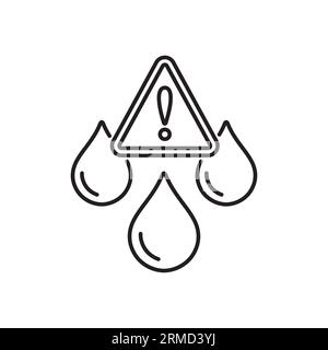 Symbol für hohen Cholesterinspiegel, Linienvektor Stock Vektor