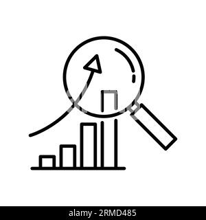 Forschungssymbol, Analyse des linearen Geschäftszeichens isoliert auf weißem Hintergrund - Vektorillustration eps10 Stock Vektor