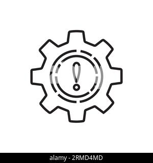Symbol für Ausfall einer dünnen Linie mit unterbrochenem Betriebsprozess. Symbol für das Konzept der Reparatur oder Wartung. Flacher Umriss Trend moderner Fehler- oder Unterbrechungslogotyp Stock Vektor