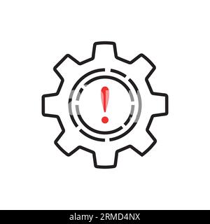 Symbol für Ausfall einer dünnen Linie mit unterbrochenem Betriebsprozess. Symbol für das Konzept der Reparatur oder Wartung. Flacher Umriss Trend moderner Fehler- oder Unterbrechungslogotyp Stock Vektor