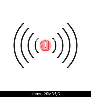 wlan-Symbol wie kein Internet oder keine Verbindung. Konzept des Verbindungsverlusts und ohne wi-fi. Flache, dünne Linie, moderne, getrennte Logotypgrafik A Stock Vektor