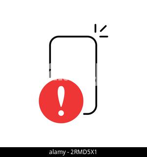 Alarmmeldungen zu Betrug oder Betrug, wie z. B. Telefonbenachrichtigungen. Flacher Umriss Trend modernes Hack-Zugang-Logo grafisches Web-Design-Element. Konzept von Smartphones Stock Vektor