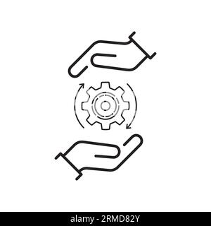 Symbol für dünnes Arbeitsgerät oder Betriebsprozess. Konzept des Projektabschlussschilds und des einfachen Strategiesymbols. Linearer Trend, linearer Fix oder Plan-Logotyp g Stock Vektor