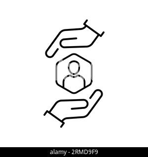 Symbol für dünnes Arbeitsgerät oder Betriebsprozess. Konzept des Projektabschlussschilds und des einfachen Strategiesymbols. Linearer Trend, linearer Fix oder Plan-Logotyp g Stock Vektor