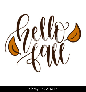 Hallo Herbst Typografie T-Shirt-Design, T-Shirt-Design, T-Shirt-Design, Schriftzug-T-Shirt-Design, Silhouette T-Shirt-Design, Kunst, schwarz, Kalligraphie, Letteri Stock Vektor