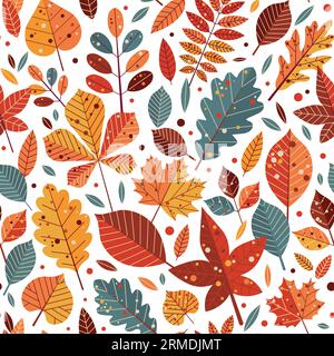 Der Herbst Hinterlässt Ein Geometrisches Nahtloses Muster Stock Vektor