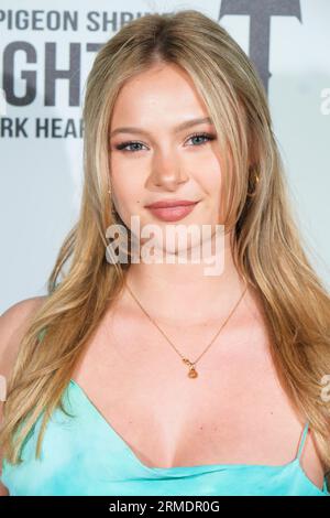 London, Großbritannien. 27. August 2023. Mia Jenkins fotografierte bei der Weltpremiere von Piper während des Pigeon Shrine Frightfest 2023 auf dem Cineworld Leicester Square. Bild von Julie Edwards Credit: JEP Celebrity Photos/Alamy Live News Stockfoto