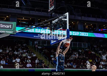 Manila, Philippinen. 26. August 2023. Nikos Rogkavopoulos aus Griechenland wurde im ersten Spiel der Gruppenphase der FIBA Basketball World Cup 2023 zwischen Griechenland und Jordanien in der Mall of Asia Arena-Manila in Aktion gesehen. Endstand; Griechenland 92:71 Jordanien. Quelle: SOPA Images Limited/Alamy Live News Stockfoto