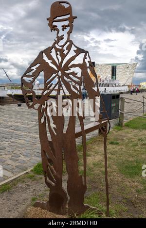 Charlie Chaplin Image - Titanic Belfast, Museum, Belfast, Nordirland, Großbritannien Stockfoto