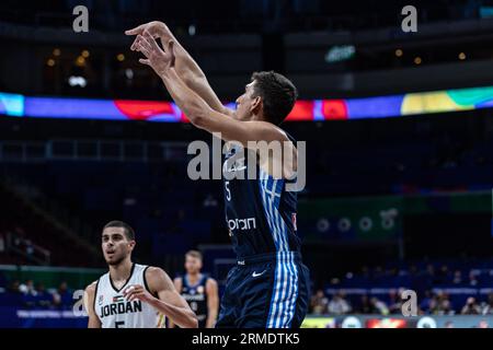 Manila, Philippinen. 26. August 2023. Giannoulis Larentzakis aus Griechenland wurde im ersten Spiel der Gruppenphase der FIBA Basketball World Cup 2023 zwischen Griechenland und Jordanien in der Mall of Asia Arena-Manila in Aktion gesehen. Endstand; Griechenland 92:71 Jordanien. (Foto: Nicholas Muller/SOPA Images/SIPA USA) Credit: SIPA USA/Alamy Live News Stockfoto