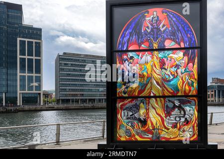 Game of Thrones - Odessey, Window, River Lagan, in der Nähe der Sydenham Road, Belfast, Nordirland, Vereinigtes Königreich Stockfoto