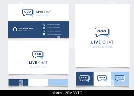 Live-Chat-Logo mit editierbarem Slogan. Markenbuch und Visitenkartenvorlage. Stock Vektor