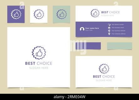 BEST Choice-Logo mit editierbarem Slogan. Markenbuch und Visitenkartenvorlage. Stock Vektor