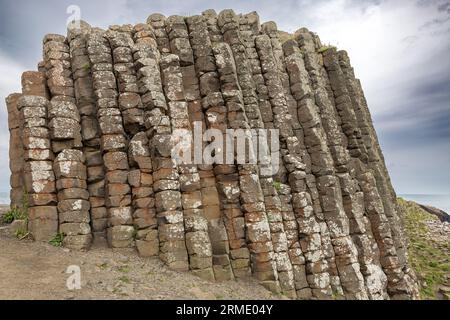 Eine Seite des Giant's Gate, Giant Causeway, Basaltsäulen, Causeway Coastal Path, County Antrim, Nordirland, Vereinigtes Königreich Stockfoto