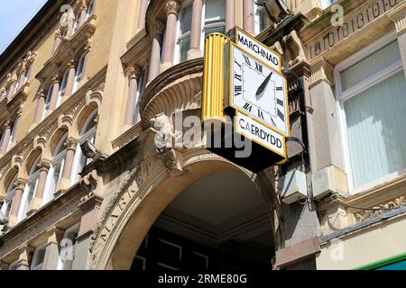 Eingang zur Markthalle, St Mary Street, Cardiff, Wales Cardiff. Stockfoto